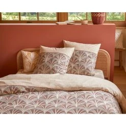 Bon marché ✨ ACTUEL Parure Housse De Couette En Coton Organique 52 Fils Motif Art Déco PERCY 😍