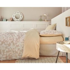 Nouveau ???? ACTUEL Parure Housse De Couette En Coton 52 Fils Motif Floral AUDE ????