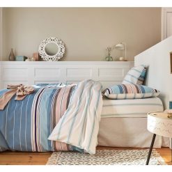 Vente flash ???? ACTUEL Parure Housse De Couette En Coton 52 Fils Motifs Rayures ARIANNE ????