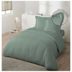 Meilleure vente 💯 Housse De Couette Unie En Coton-lin 🤩