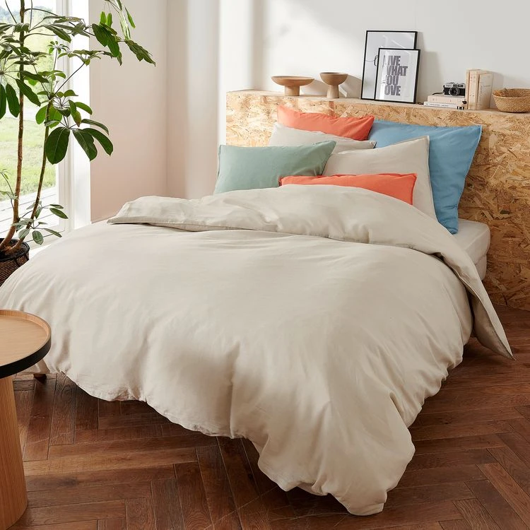 Meilleure vente 💯 Housse De Couette Unie En Coton-lin 🤩 4 Meilleure vente 💯 Housse De Couette Unie En Coton-lin 🤩 – Image 4
