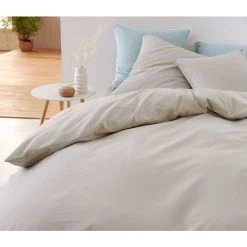 Promo 🤩 Housse De Couette Unie En Coton Bio 🌟