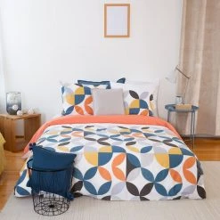 Sortie ⌛ No Name Housse De Couette 220x240 Prune + 2 Taies 100% Coton 57 Fils 🛒