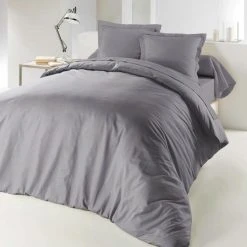 Sortie ✔️ Paris Prix Housse De Couette Lina 240x220cm Gris 🧨