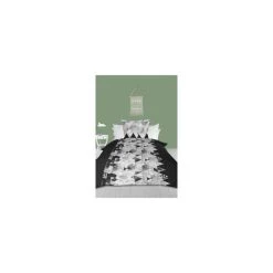 Grosses soldes 🛒 Soleil D'ocre Parure Housse De Couette En Coton 140x200 Cm NORDIQUE Anthracite ✔️