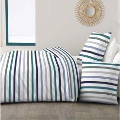 Nouveau 😍 ACTUEL Parure Housse De Couette Fantaisie En Coton 57 Fils EVE 🥰