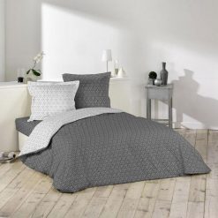 Bon marché ❤️ Paris Prix Housse De Couette Optic 240x220cm Anthracite ????