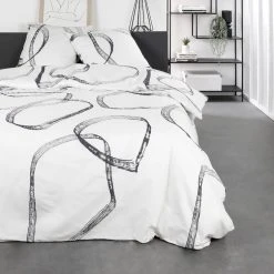 Grosses soldes ⭐ Today Housse De Couette 260x240 Sunshine Stamp + 2 Taies 100% Coton 57 Fils ⭐