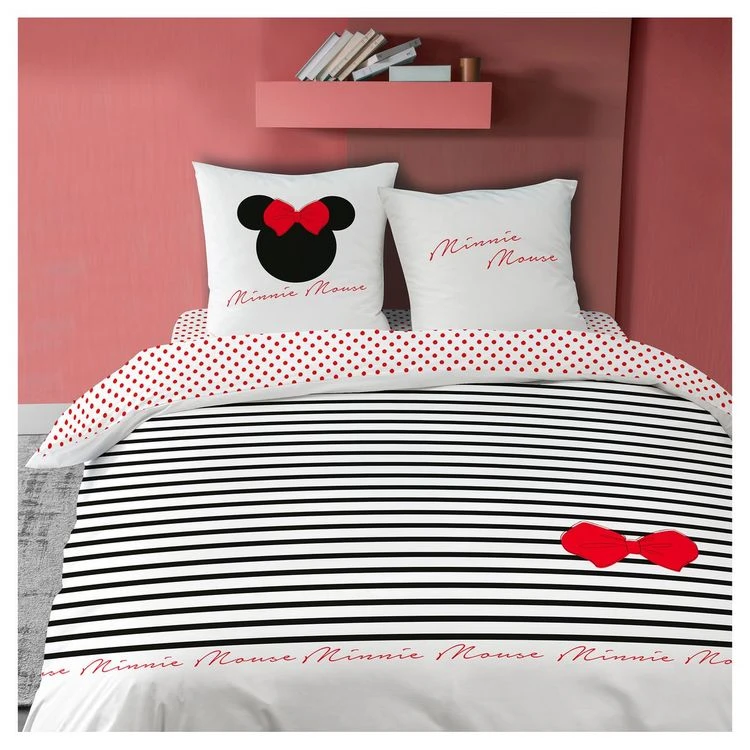 Bon marché 🧨 MINNIE Parure Housse De Couette Enfant En Coton 57 Fils MINNIE STRIPES 🔥 1 Bon marché 🧨 MINNIE Parure Housse De Couette Enfant En Coton 57 Fils MINNIE STRIPES 🔥