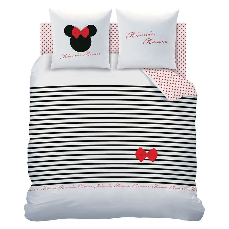 Bon marché 🧨 MINNIE Parure Housse De Couette Enfant En Coton 57 Fils MINNIE STRIPES 🔥 2 Bon marché 🧨 MINNIE Parure Housse De Couette Enfant En Coton 57 Fils MINNIE STRIPES 🔥 – Image 2