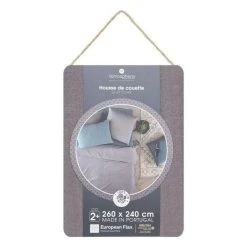 Le moins cher 🧨 Housse De Couette Lin Adorable 260x240cm Gris Ardoise 🤩 -LOLLYBEL Magasin unnamed file 1431