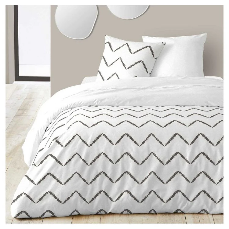 Vente flash 🥰 Parure Housse De Couette En Coton 57 Fils Motif Géométrique ZIGGY 🥰 1 Vente flash 🥰 Parure Housse De Couette En Coton 57 Fils Motif Géométrique ZIGGY 🥰