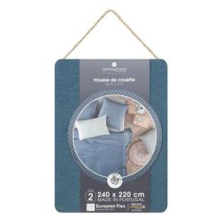 Budget ???? Housse De Couette Lin Adorable 260x240cm Bleu Canard ???? -LOLLYBEL Magasin unnamed file 1477