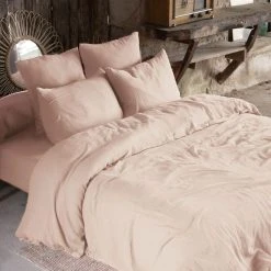 Grosses soldes ❤️ No Name Housse De Couette Unie 200x200 Cm Gaze De Coton Guimauve ⌛