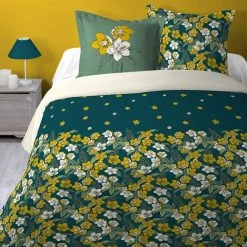 Offres 🧨 Lovely Casa Housse De Couette 260x240 Daphné + 2 Taies Coton 57 Fils 🔔