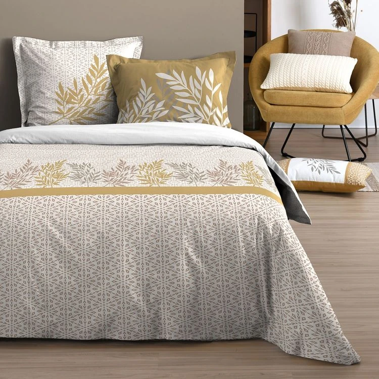 Promo 🥰 Lovely Casa Housse De Couette 260x240 Boden Moutarde + 2 Taies Coton 57 Fils ❤️ 1 Promo 🥰 Lovely Casa Housse De Couette 260x240 Boden Moutarde + 2 Taies Coton 57 Fils ❤️