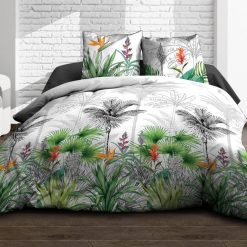 Le moins cher ???? Kaliss Housse De Couette 220x240 Fleur De Paradis + 2 Taies 100% Coton 57 Fils ????