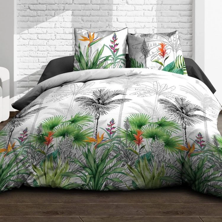 Le moins cher 😀 Kaliss Housse De Couette 220x240 Fleur De Paradis + 2 Taies 100% Coton 57 Fils 👍 1 Le moins cher 😀 Kaliss Housse De Couette 220x240 Fleur De Paradis + 2 Taies 100% Coton 57 Fils 👍