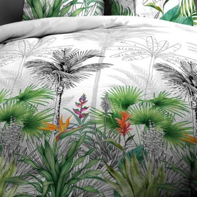 Le moins cher 😀 Kaliss Housse De Couette 220x240 Fleur De Paradis + 2 Taies 100% Coton 57 Fils 👍 3 Le moins cher 😀 Kaliss Housse De Couette 220x240 Fleur De Paradis + 2 Taies 100% Coton 57 Fils 👍 – Image 3