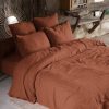 Meilleure vente ???? No Name Housse De Couette Unie 240x220 Cm Gaze De Coton Terracotta ????