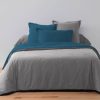 Grosses soldes ???? No Name Housse De Couette 260x240 Bicolore Gris Canard + 2 Taies Coton 57 Fils ????