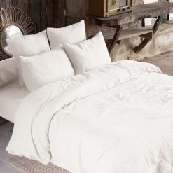 Vente flash ✔️ No Name Housse De Couette Unie 200x200 Cm Gaze De Coton Chantilly ????