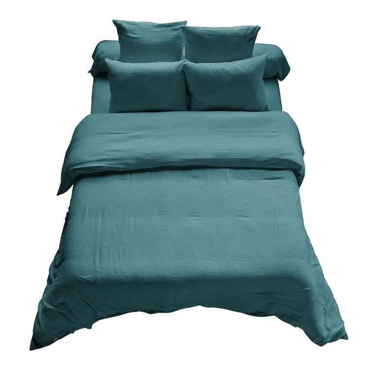 Remise 👍 No Name Housse De Couette Unie 260x240 Cm Gaze De Coton Canard 🔥 2 Remise 👍 No Name Housse De Couette Unie 260x240 Cm Gaze De Coton Canard 🔥 – Image 2