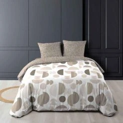 Meilleure vente 👏 Paris Prix Parure De Lit 3 Pièces Pastille 240x220cm Taupe 😉