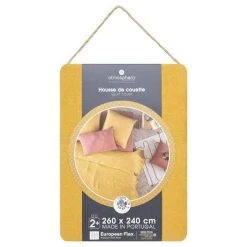 Budget 🔔 Housse De Couette Lin Adorable 260x240cm Jaune Ocre 🥰 -LOLLYBEL Magasin unnamed file 1614