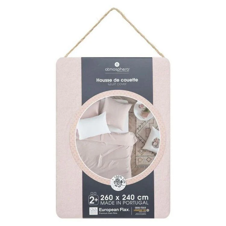 Acheter 🎁 Housse De Couette Lin Adorable 260x240cm Rose Poudré 👏 2 Acheter 🎁 Housse De Couette Lin Adorable 260x240cm Rose Poudré 👏 – Image 2