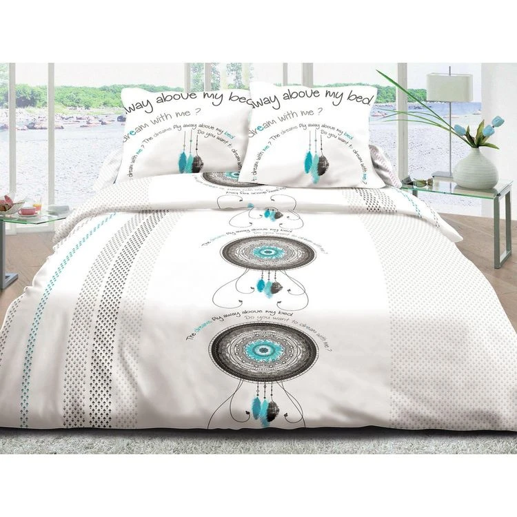 Grosses soldes 🛒 Le Linge De Jules Housse De Couette 220x240 + 2 Taies Pur Coton 57 Fils - Dream Turquoise 🤩 1 Grosses soldes 🛒 Le Linge De Jules Housse De Couette 220x240 + 2 Taies Pur Coton 57 Fils - Dream Turquoise 🤩