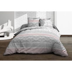 Le moins cher ???? Le Linge De Jules Housse De Couette 220x240 + 2 Taies - Pur Coton 57 Fils - Louise Rose ⭐