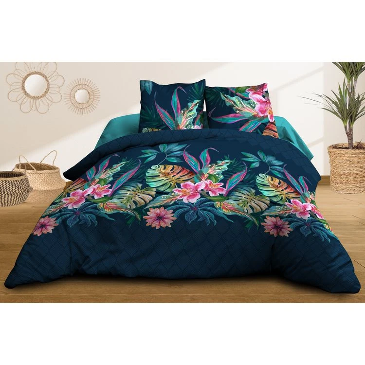 Le moins cher ⭐ Le Linge De Jules Housse De Couette 220x240 + 2 Taies - Pur Coton 57 Fils - Jungle ✔️ 1 Le moins cher ⭐ Le Linge De Jules Housse De Couette 220x240 + 2 Taies - Pur Coton 57 Fils - Jungle ✔️