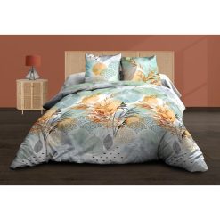 Meilleure vente ???? Le Linge De Jules Housse De Couette 220x240 + 2 Taies - Pur Coton 57 Fils - Aquarel ❤️