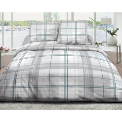 Meilleure affaire ???? Le Linge De Jules Housse De Couette 220x240 + 2 Taies Pur Coton 57 Fils - Bristol Bleu ????