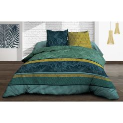 Le moins cher ???? Le Linge De Jules Housse De Couette 240x260 + 2 Taies - Pur Coton 57 Fils - Jade ????