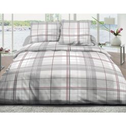 Nouveau ???? Le Linge De Jules Housse De Couette 220x240 + 2 Taies Pur Coton 57 Fils - Bristol Rose ????