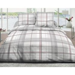 Nouveau 👏 Le Linge De Jules Housse De Couette 220x240 + 2 Taies Pur Coton 57 Fils - Bristol Rose 💯