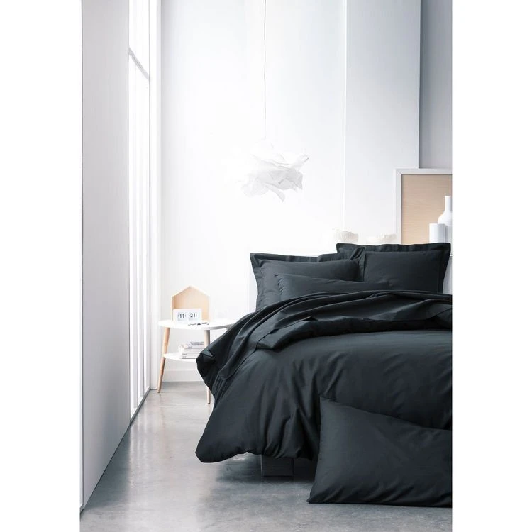 Budget 🎁 Today Housse De Couette Réglisse - 100% Coton 57 Fils - 220 X 240 Cm - Noir ✨ 2 Budget 🎁 Today Housse De Couette Réglisse - 100% Coton 57 Fils - 220 X 240 Cm - Noir ✨ – Image 2