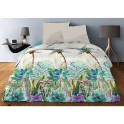 Top 10 🎉 Le Linge De Jules Housse De Couette 240x260 + 2 Taies Pur Coton 57 Fils - Palmiers Rose ❤️