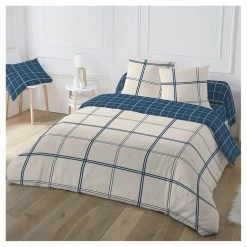 Coupon 🧨 Parure Housse De Couette En Polycoton Motifs Carreaux PILLI 🛒