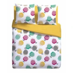 Nouveau 🎉 Parure Housse De Couette En Microfibre Motif Géométrique CHIPIE 🥰