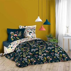 Meilleure vente ???? Paris Prix Parure De Lit 3 Pièces Stessy 240x220cm Marine ????