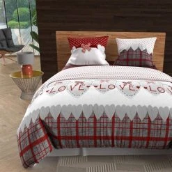 Nouveau 🧨 Soleil D'ocre Parure De Lit LOVE 🎉