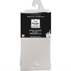 Vente flash ???? Paris Prix Drap Housse Percaline 160x200cm Lin ???? -LOLLYBEL Magasin unnamed file 2216