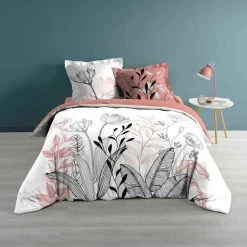 Bon marché 🛒 Paris Prix Parure De Lit 3 Pièces Amélina 240x220cm Rose 🔥