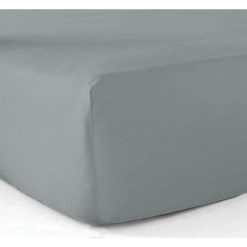 Promo ✨ Le Linge De Jules Drap-housse 100% Coton 57 Fils Gris - 180 X 200 Cm ????