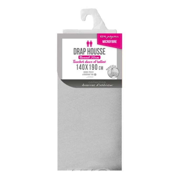 Le moins cher 🎁 Paris Prix Drap Housse Oscar 140x190cm Gris Clair ✨ 2 Le moins cher 🎁 Paris Prix Drap Housse Oscar 140x190cm Gris Clair ✨ – Image 2