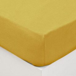 Remise ???? Drap Housse Lavable Coton Maria 140x190cm Ocre ????