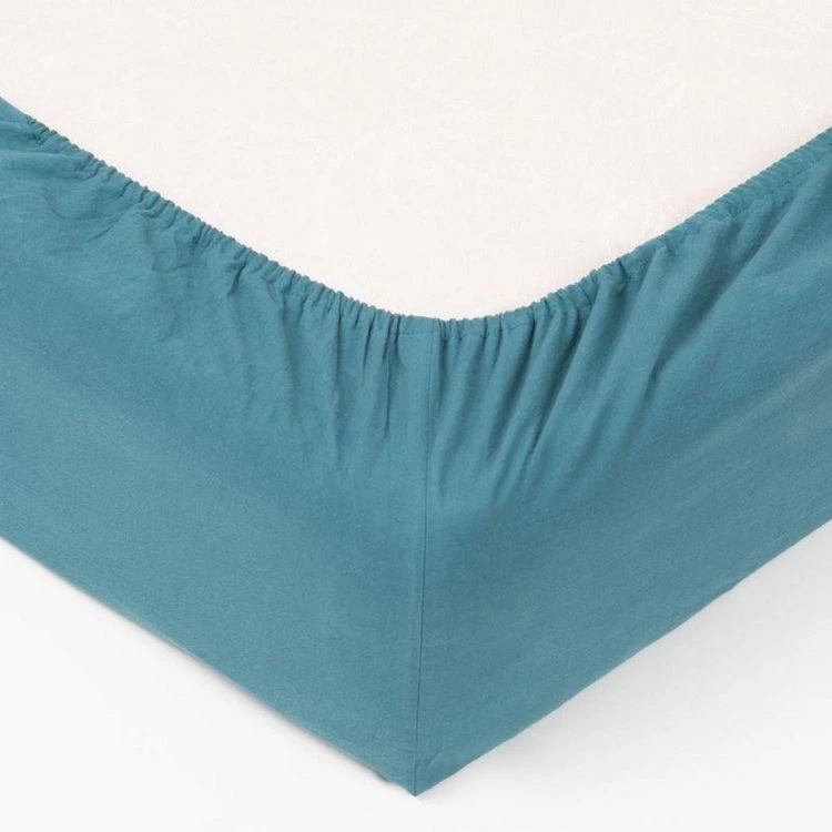 Budget 😍 Drap Housse Lavable Coton Maria 160x200cm Bleu Canard 💯 2 Budget 😍 Drap Housse Lavable Coton Maria 160x200cm Bleu Canard 💯 – Image 2